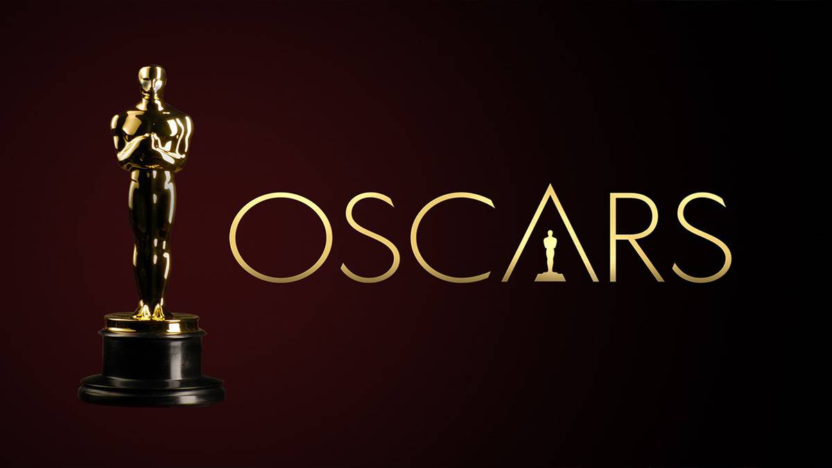Oscars award next to logo