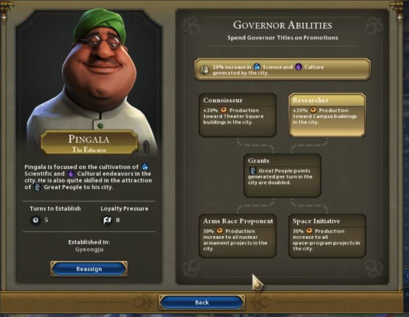 Pingala Civ 6 Governor