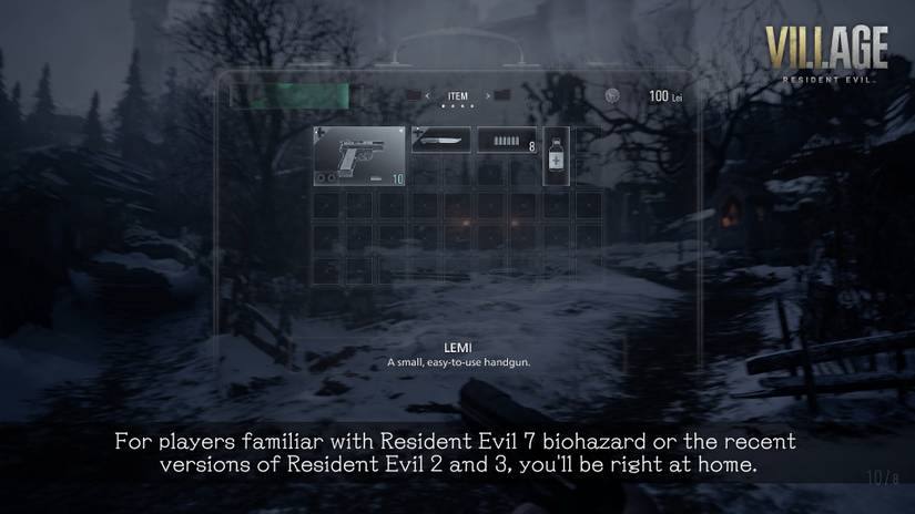 resident evil 8 inventory screen