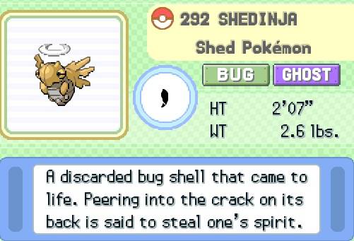 Shedinja Pokemon Pokedex