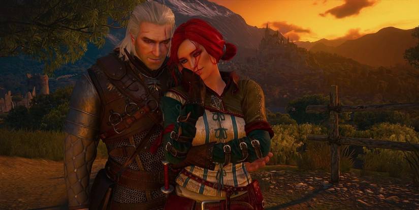 Geralt and Triss in the sunset