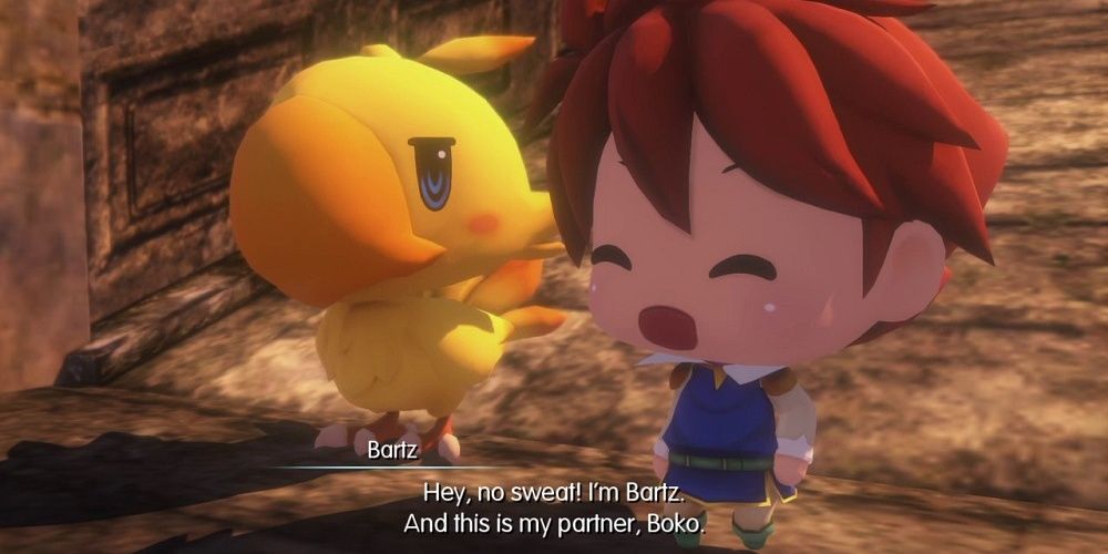Boko and Bartz in The World of Final Fantasy