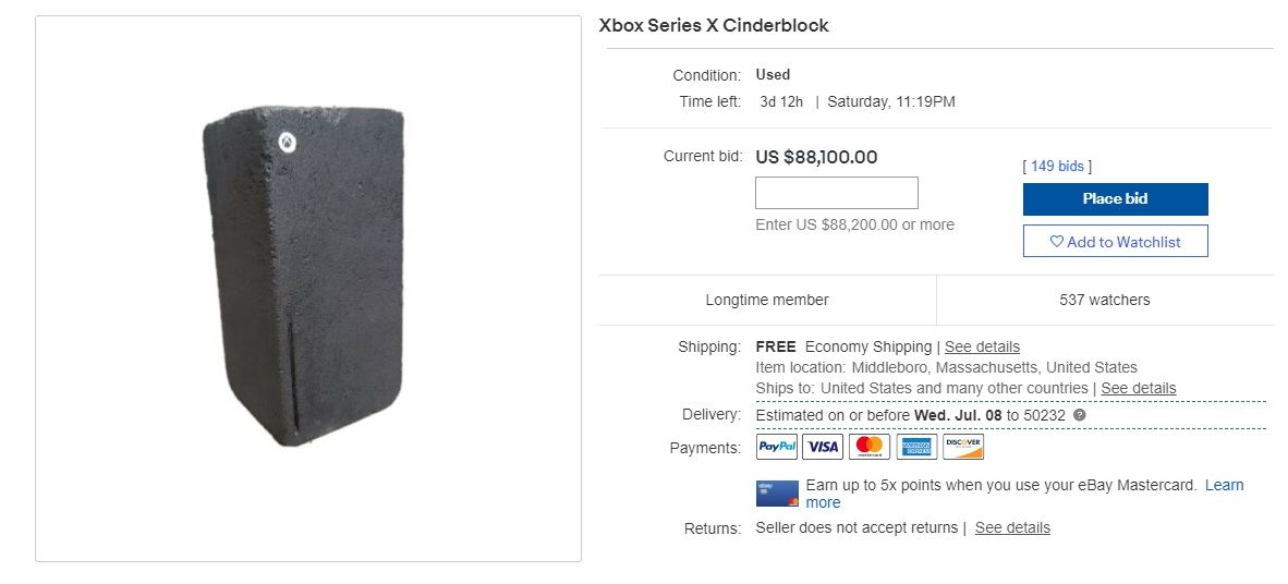 xbox series x cinder block ebay