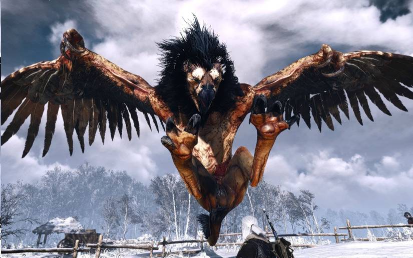 Geralt Facing An Archgriffin