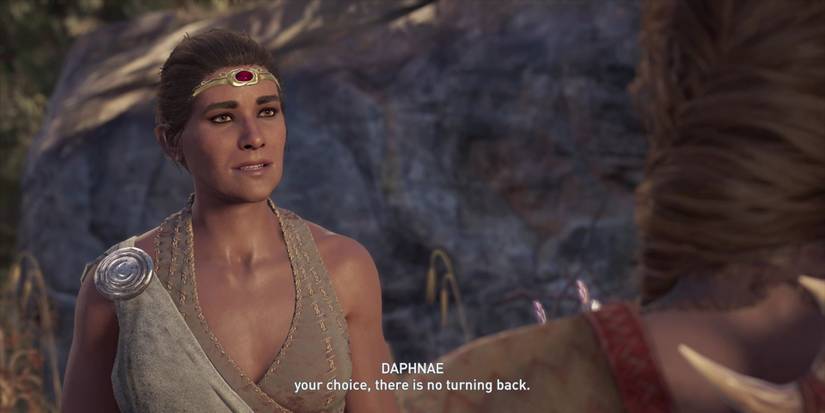 Daphnae talking to Kassandra with slightly ominous dialogue