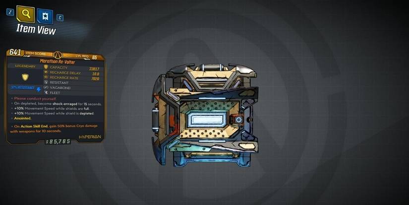 Borderlands 3 Re-Volter legendary shield