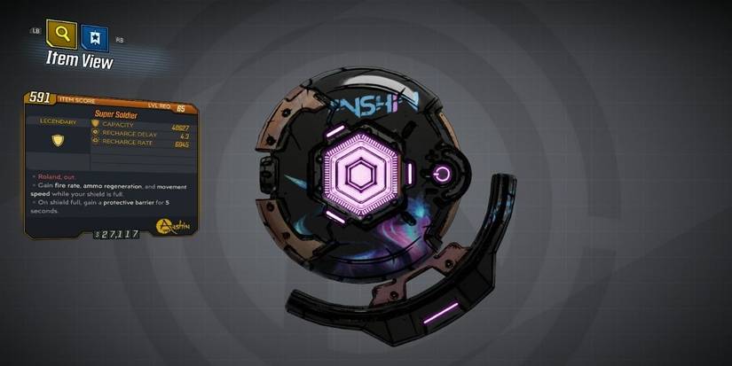 Borderlands 3 Super Soldier legendary shield