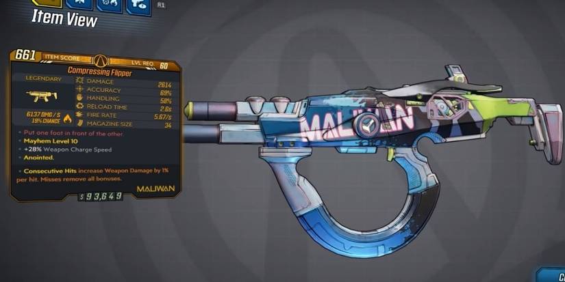 Borderlands 3 Flipper legendary SMG