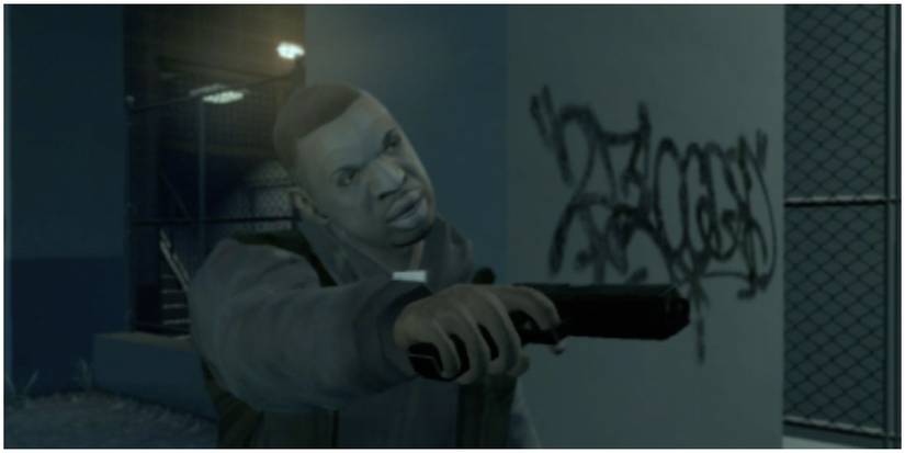 Clarence Little holding a gun