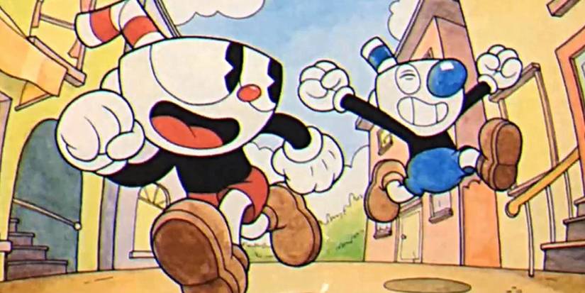 Cuphead and Mugman Running