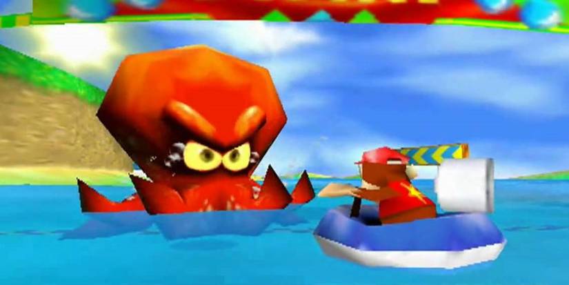 Diddy Kong Racing Boss Race Octopus in Water Level