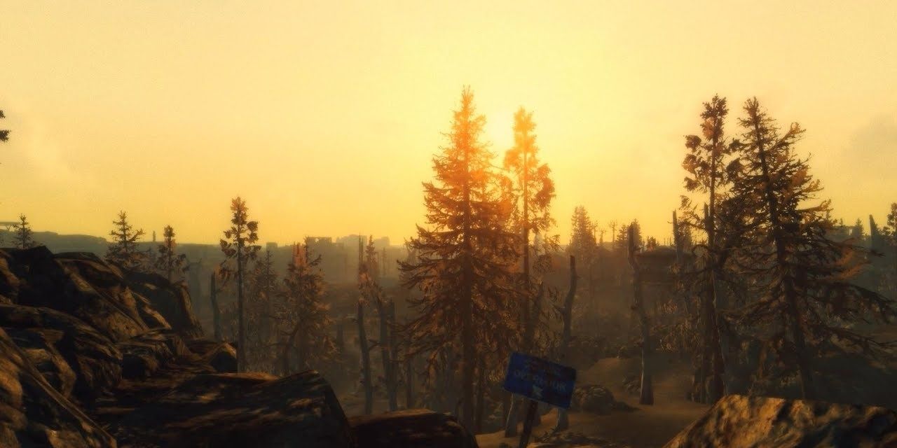 A sunset using the Dynamic Weather mod in Fallout 3