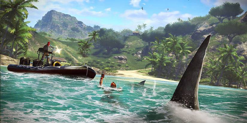 Far-Cry-3-Shark-Fin-Drowning-Man
