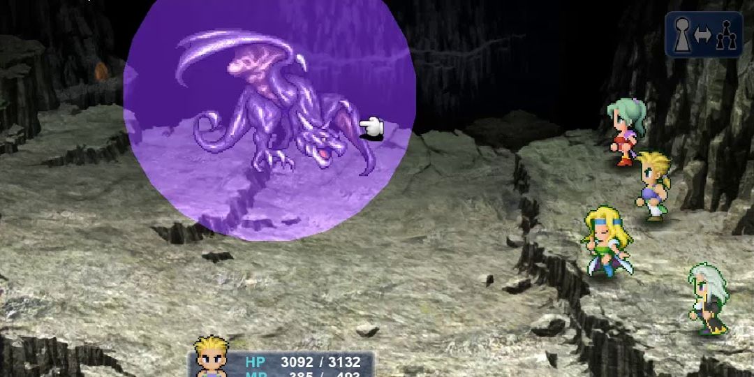 The fight against the Storm Dragon in Final Fantasy VI