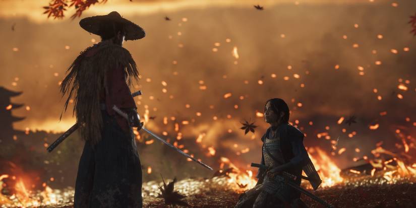 Ghost of Tsushima cherry blossom fire