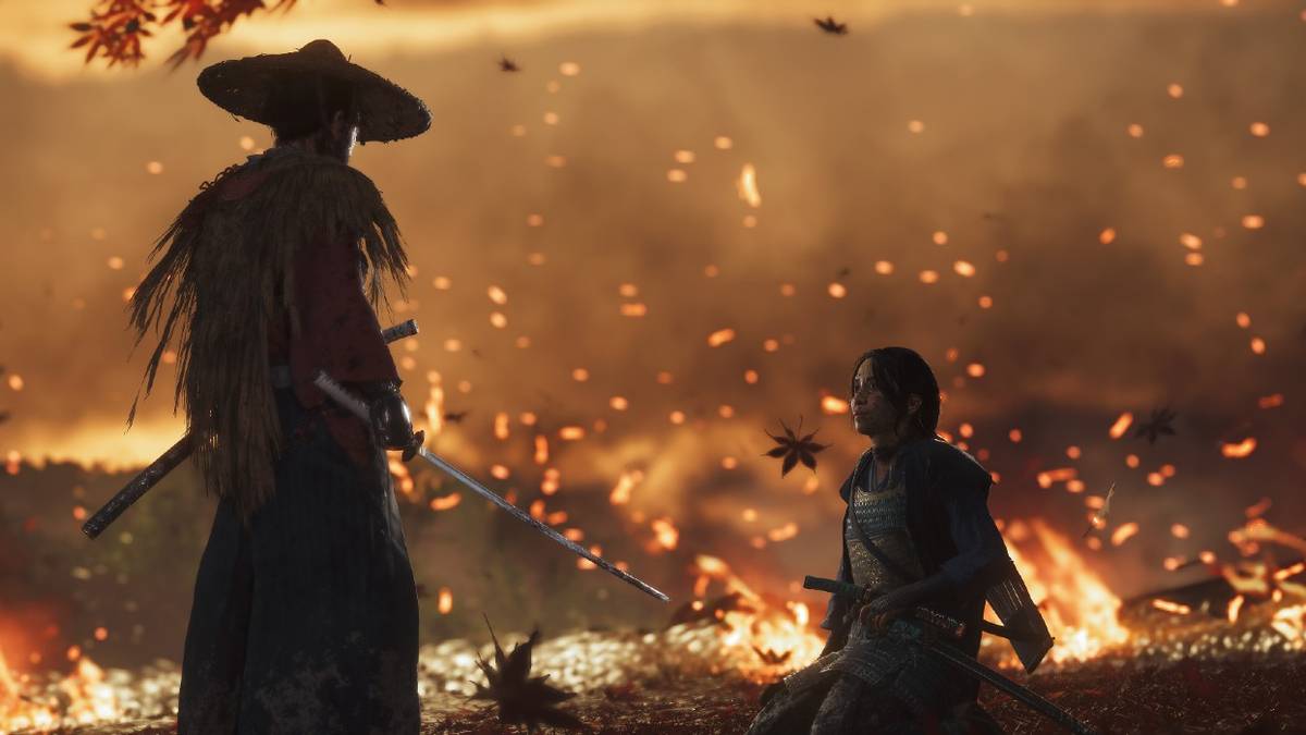 Ghost of Tsushima cherry blossom fire