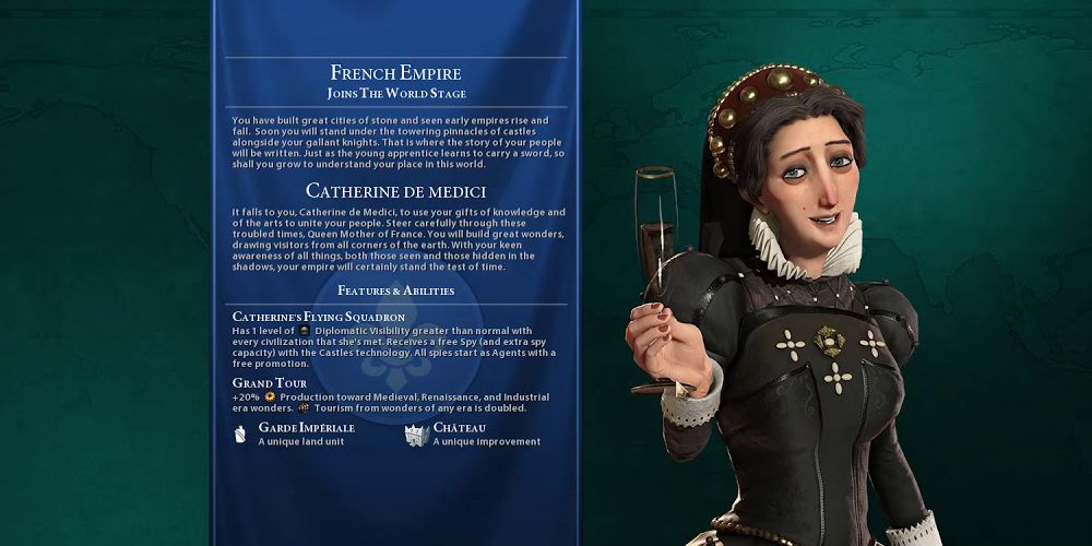 Civilization 6 Introduction Menu For Catherine De Medici