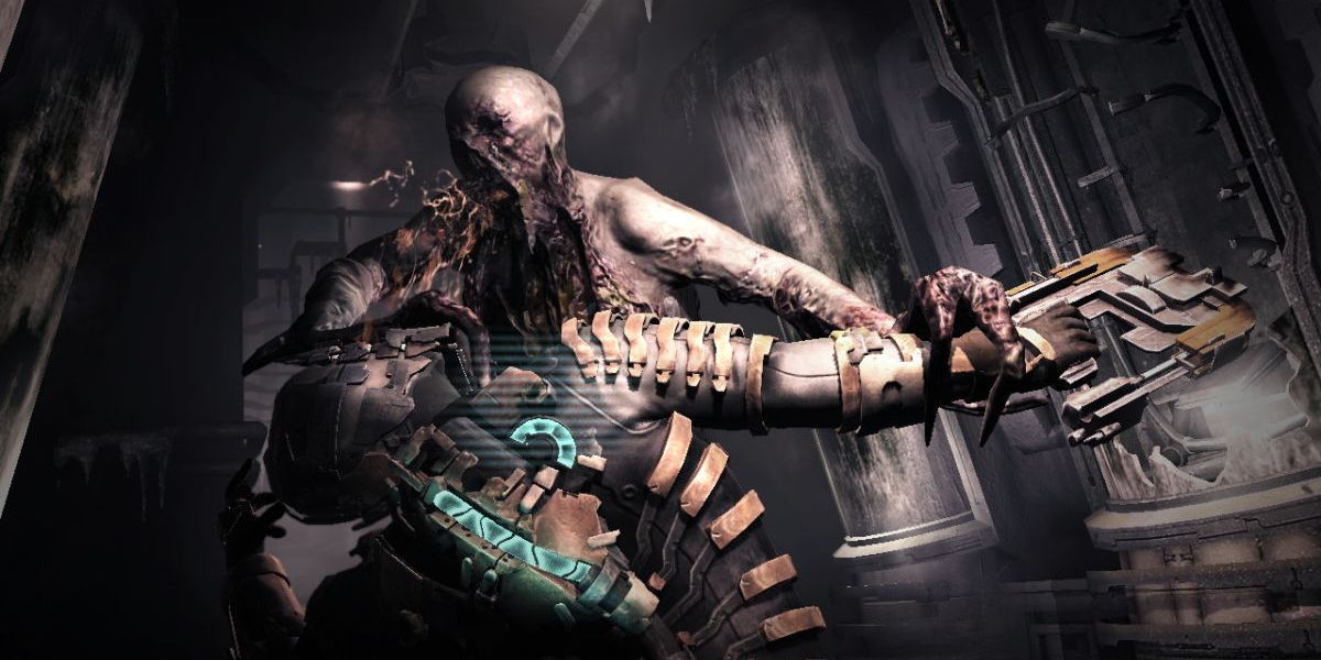 Necromorph Attacking Isaac Clarke In Dead Space 2