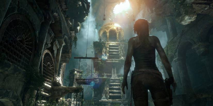 Lara Croft In A Tomb In Tomb Raider