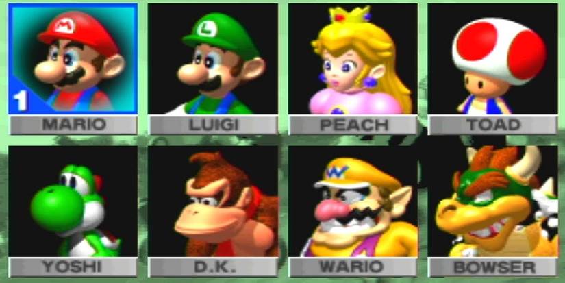 Mario Kart 64 Character Select Roster