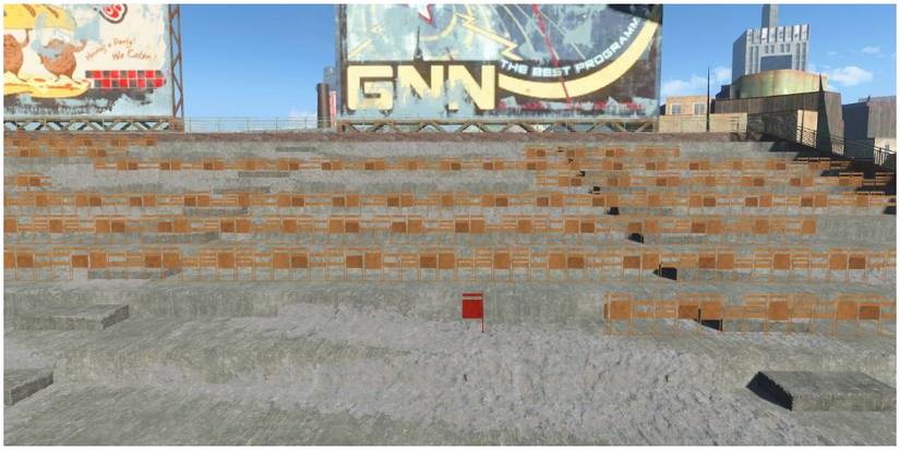 Red seat found in the stands