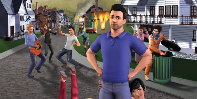 The Sims 3 - promotional image of chaotic characters