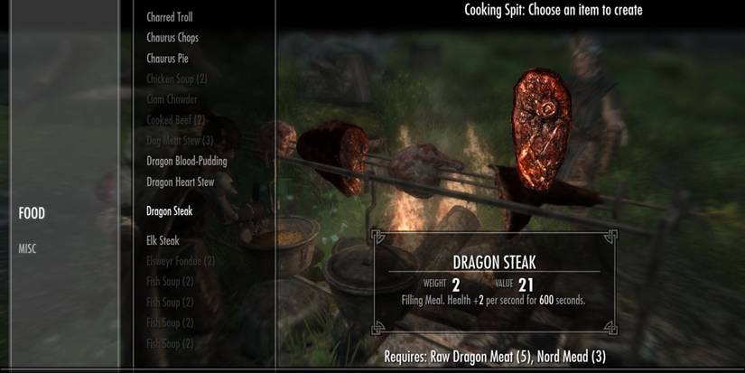 Skyrim Hunterborn mod new foods
