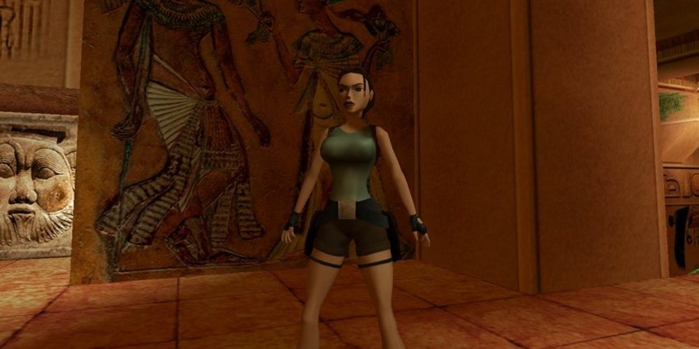 Lara Croft stands in an Egyptian tomb in Tomb Raider The Last Revelation
