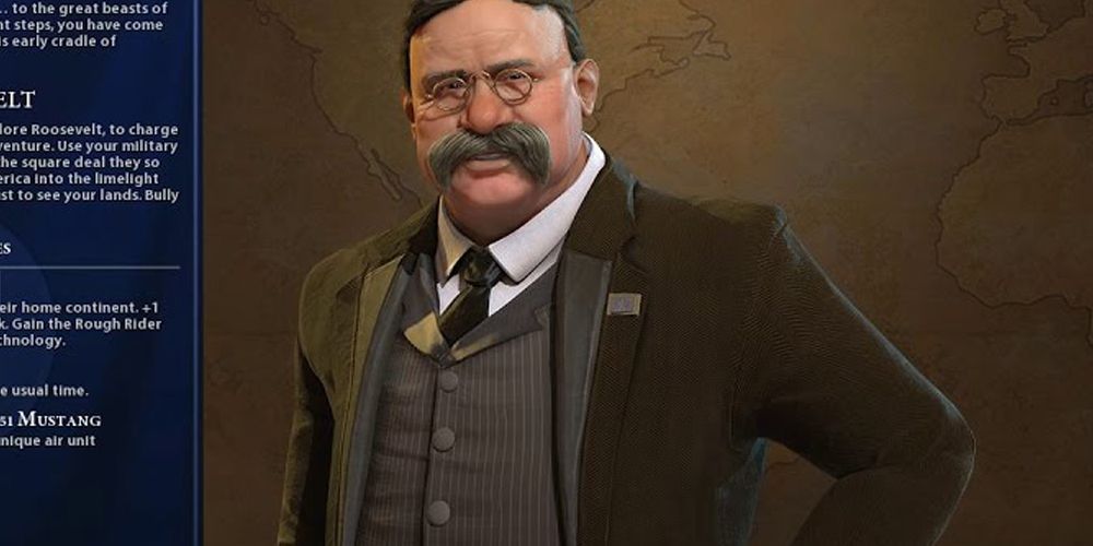 Civilization 6 Close Up View Of Theodore Roosevelt