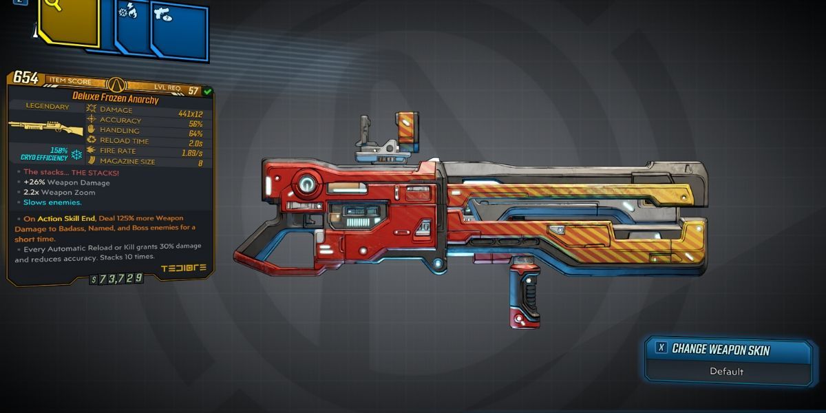 Borderlands 3 Legendary Weapon Anarchy stat screen