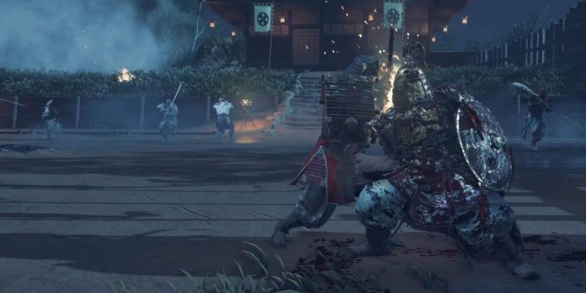 Ghost of Tsushima Jin and General Temuge clashing swords