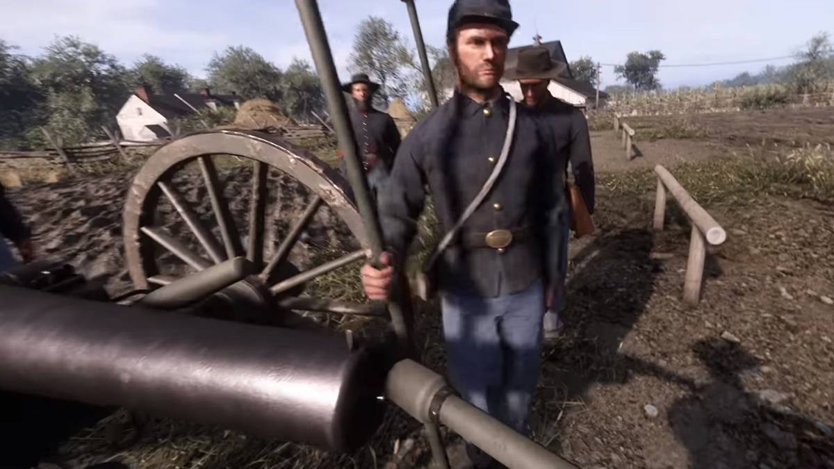 A soldier loads a round into a cannon in War of Rights.
