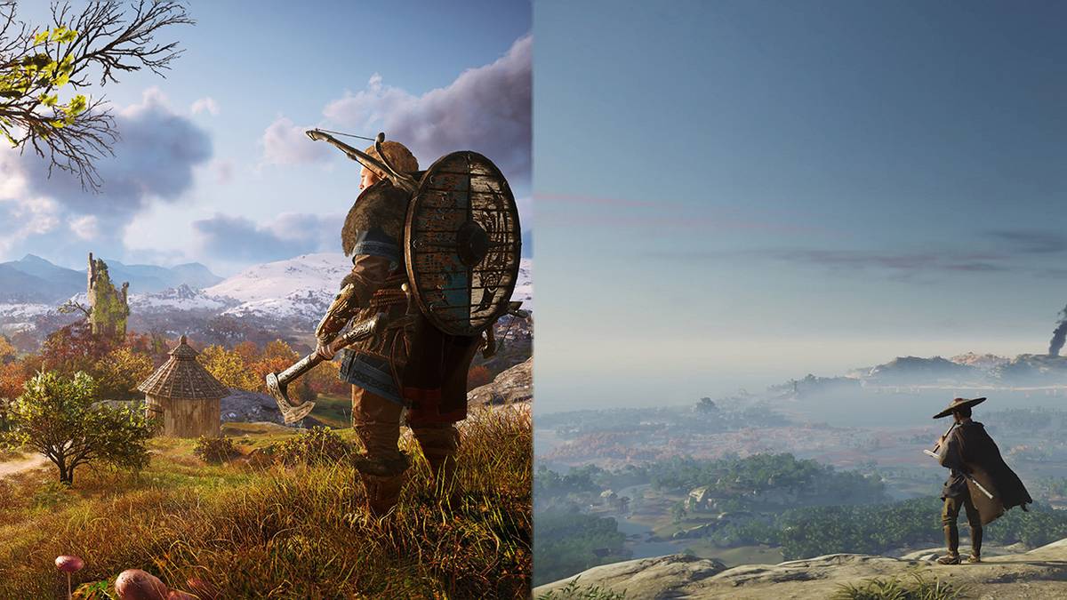 assassin's creed valhalla ghost of tsushima both world header