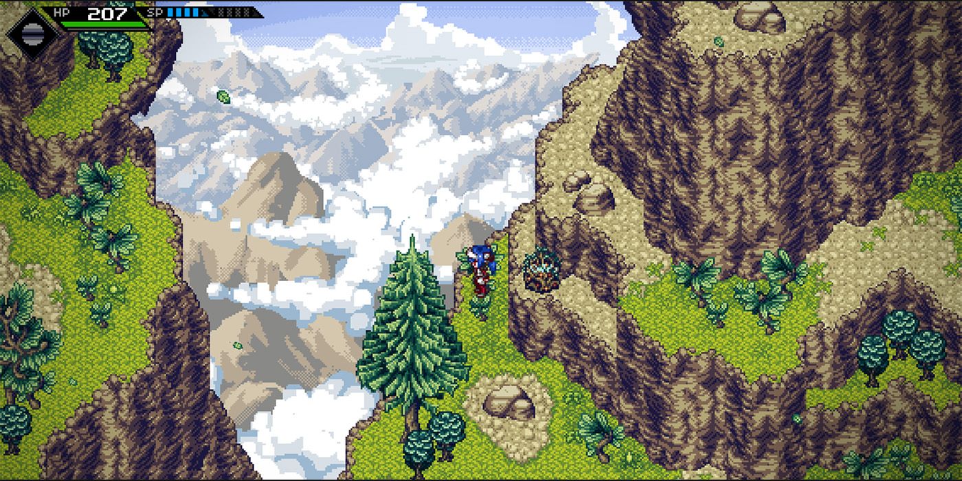 crosscode in game screen lea mountain landscape