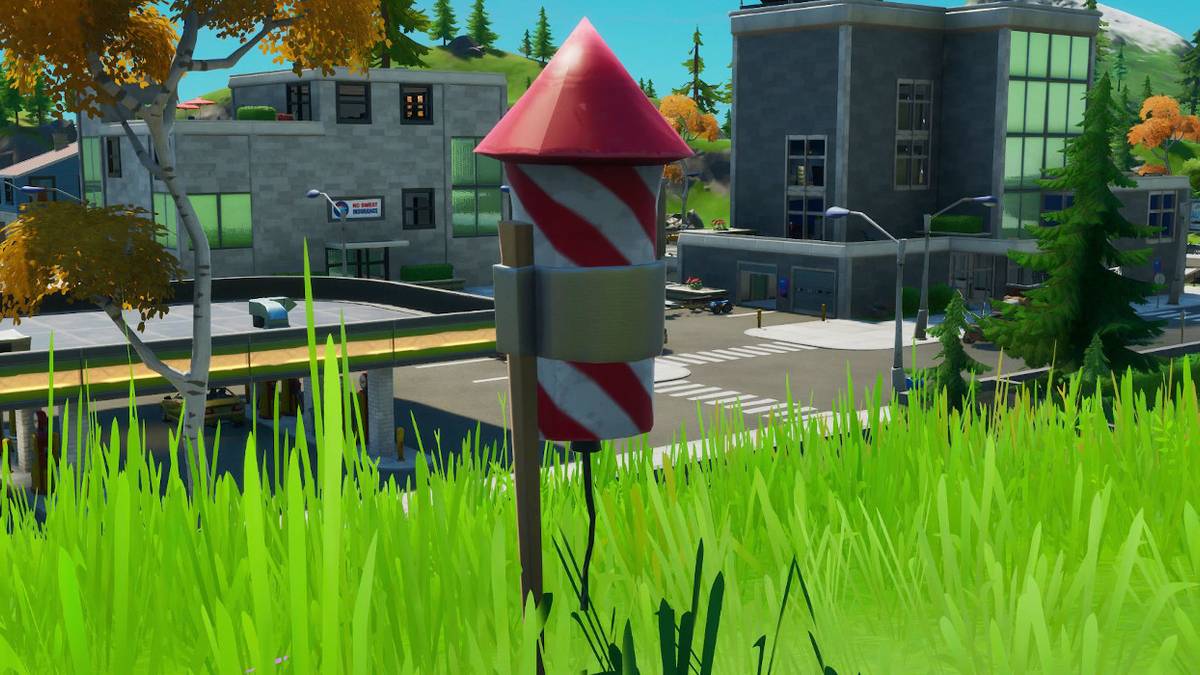 fortnite fireworks around lazy lake