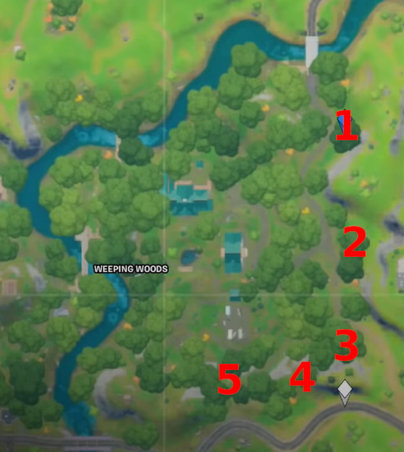 Fortnite Where Are the Floating Rings at Weeping Woods