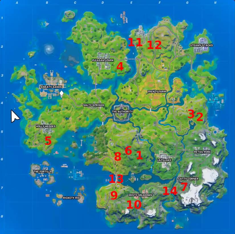 fortnite season 3 week 6 xp coins map