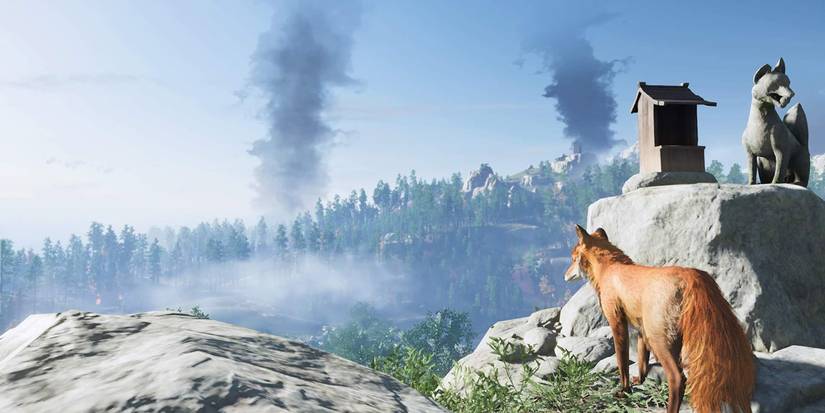 ghost of tsushima fox vista rocky cliff