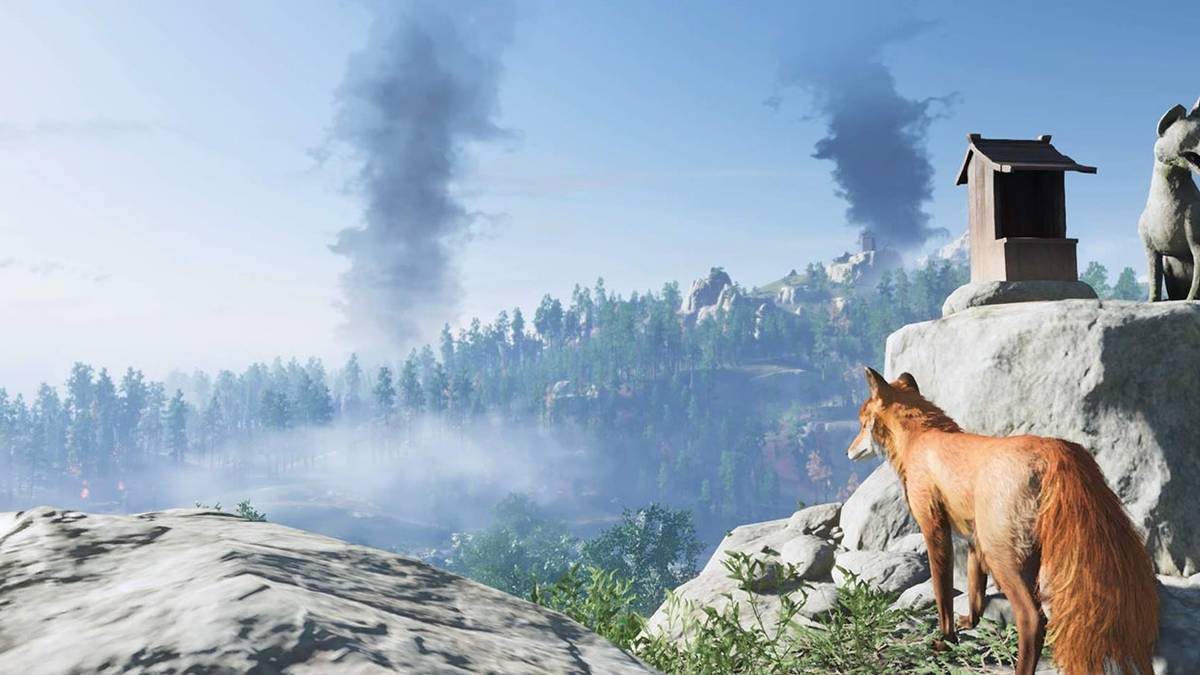 ghost of tsushima fox vista rocky cliff