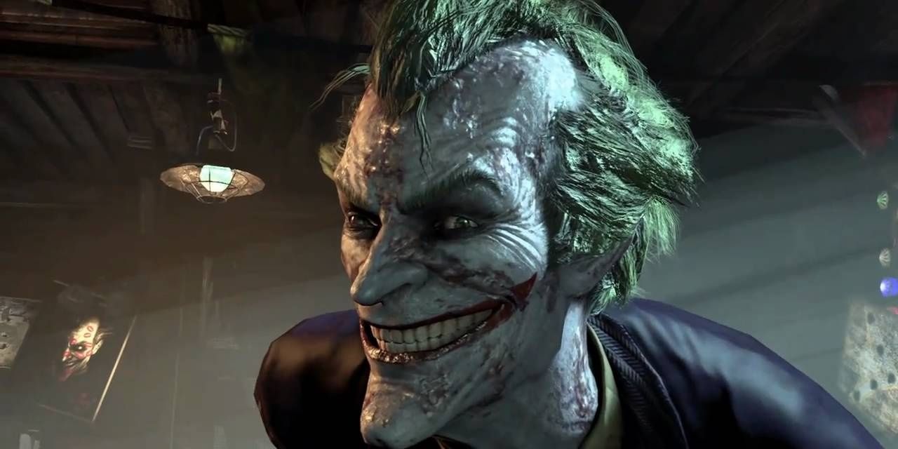 Joker smiling in Batman Arkham City