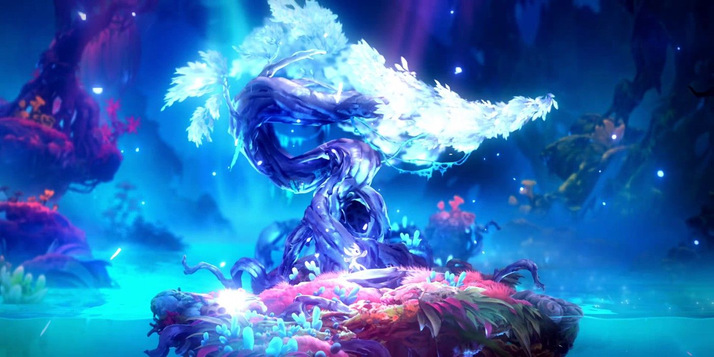 Ori and the Will of the Wisps - Ori in front of tree