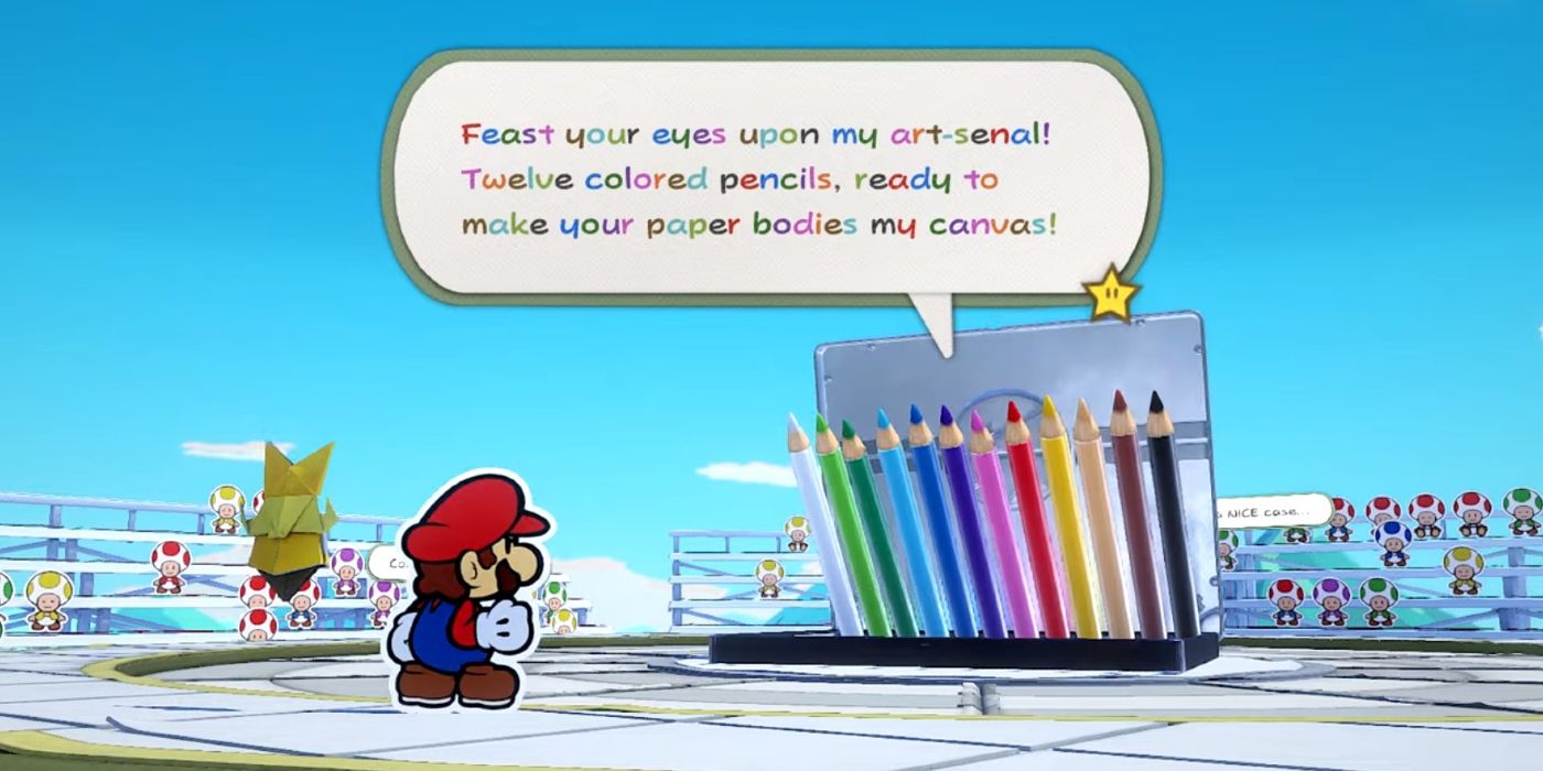 paper mario vs colored pencils