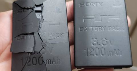 Baterías Hinchadas ¡PELIGRO!. Ejemplo PSP Battery. 