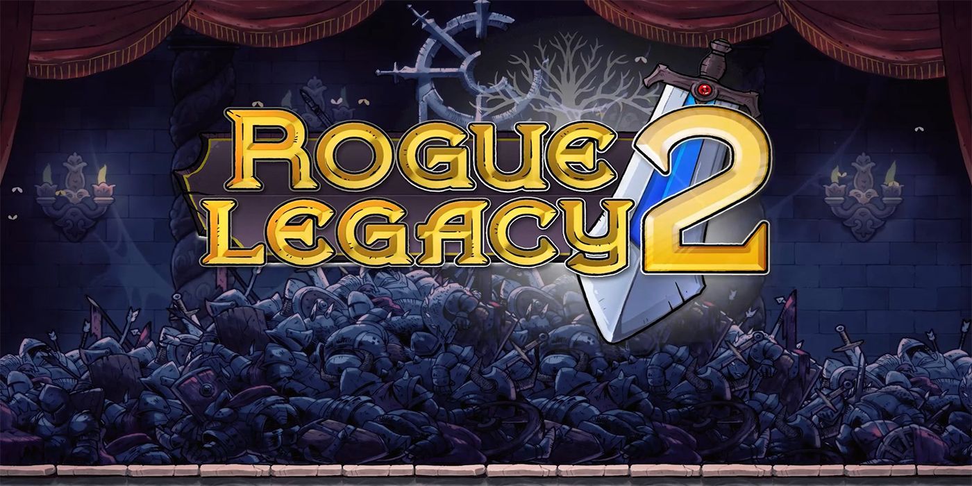 Rogue Legacy 2 logo over skeletons