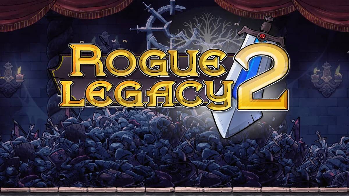 Rogue Legacy 2 logo over skeletons