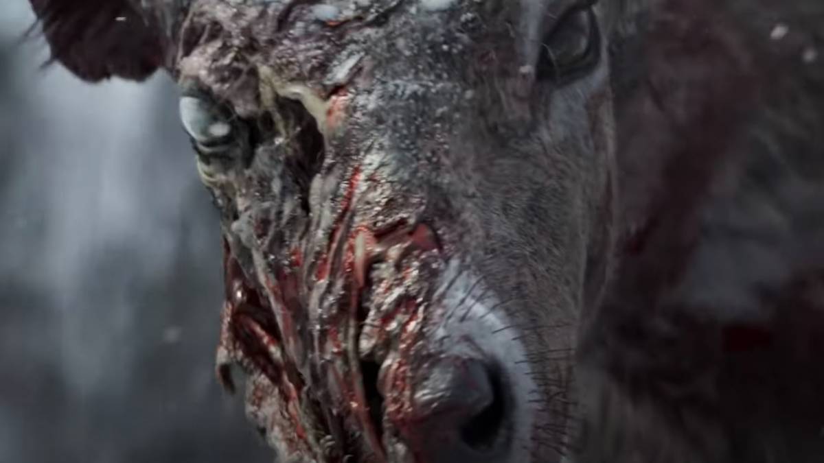 zombie deer eating wolf