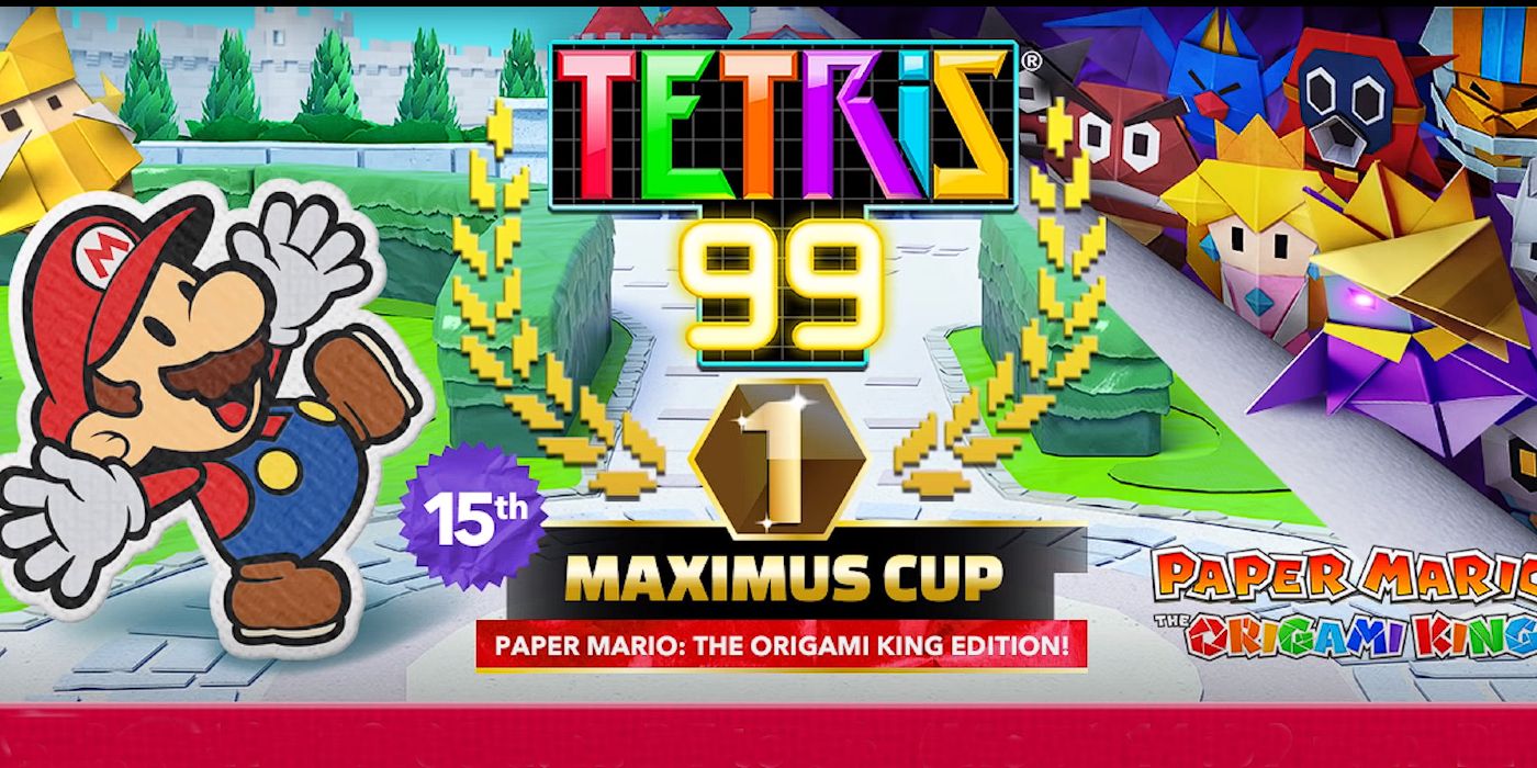Tetris 99 announces the 15th Maximus Cup will be Paper Mario: The Origami King themed