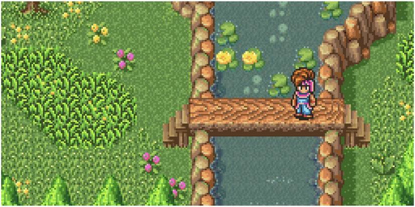 Secret of mana protagonist on a bridge