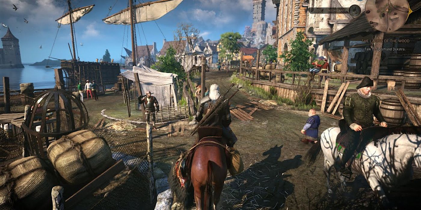 Geralt of Rivia in Witcher 3: Wild Hunt on horseback