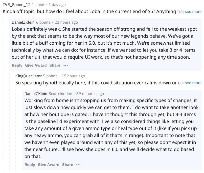 Apex Legends Loba buff Daniel Klein